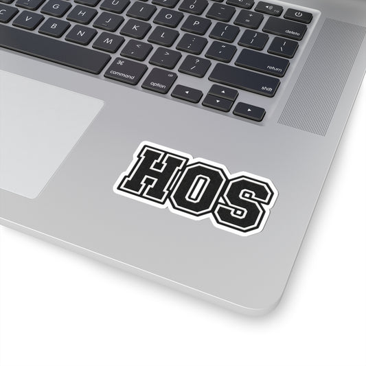 HOS Varsity Letter Kiss-Cut Sticker — Black Athletic Lettering Decal