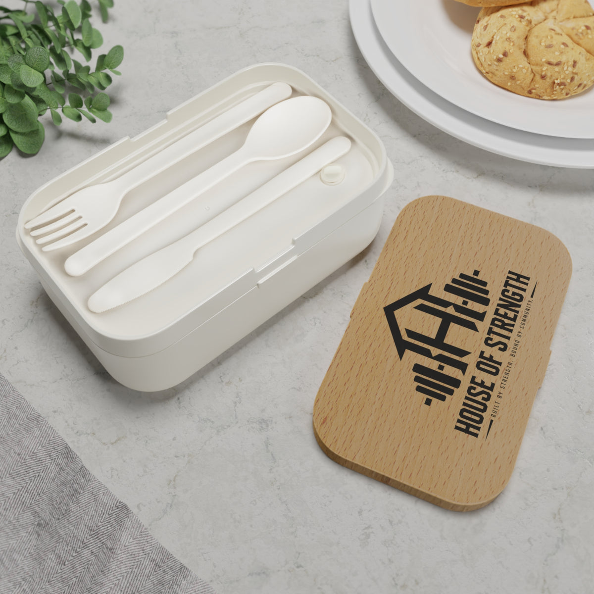 House of Strength Bento Lunch Box – Wooden Gym Meal Container
