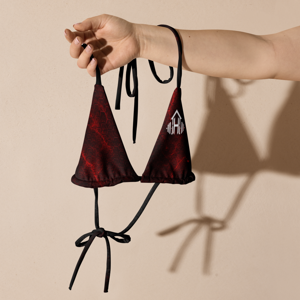 Bikini top "Honeycomb Red" 023