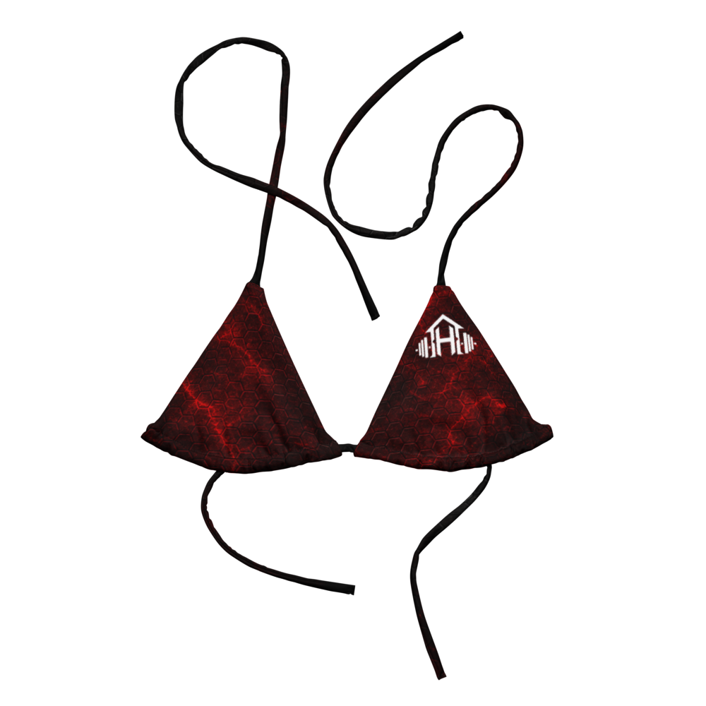 Bikini top "Honeycomb Red" 023