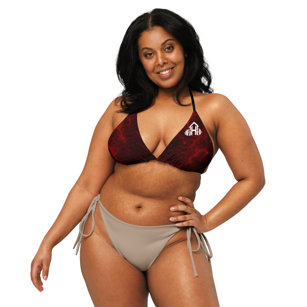 Bikini top "Honeycomb Red" 023